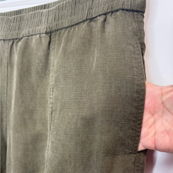 Aritzia Community Linen Blend Pants Olive - Picture 10 of 12